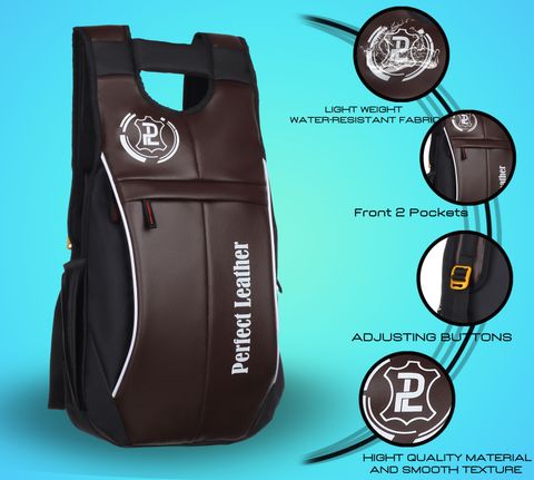 perfect leather Medium 25 L Laptop Backpack Large 25 L unisex Spacy and reflective strip Special price (Multicolor) - Image 6