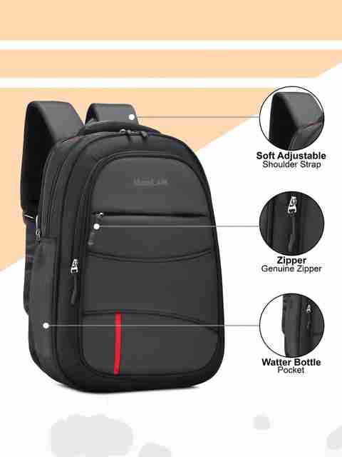 MOONLARK Large 35 L Laptop Backpack Waterproof Travel with Rain Cover | Large Capacity Office & College Bag (Grey) - Image 3