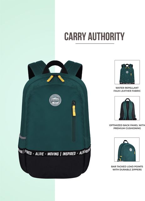 Gear Medium 25L Backpack Bomber Eco Statement 2C Green - Image 8