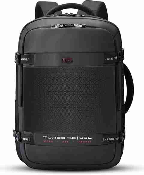 Gear Large 40 L Laptop Backpack TURBO 3 ANTI THEFT FAUX LEATHER WITH RAINCOVER (Black) - Image 5