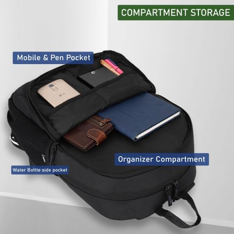ONEGO Medium 30L Laptop Backpack Black - Image 7
