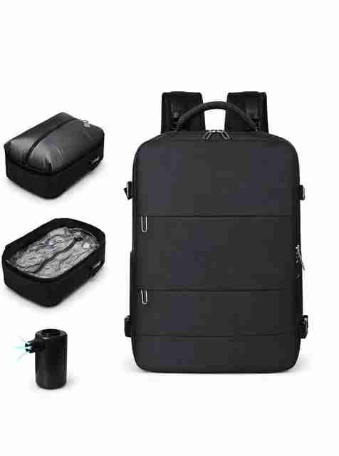 KARRIER Large 60L Vacuum Compression Laptop Backpack (Black) - Image 5