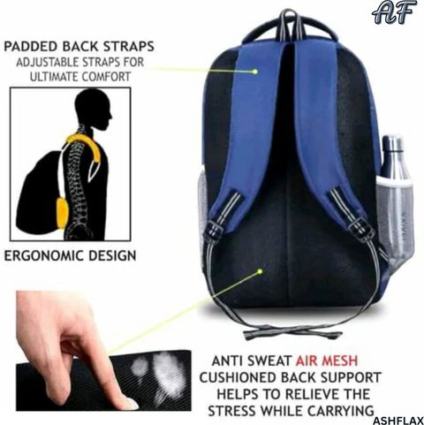 ASHFLEX Stylish Waterproof Backpack 35L Blue - Image 7