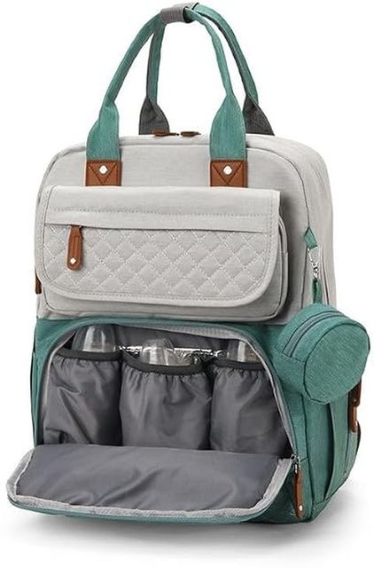 Netizen Small 20 L Laptop Backpack Stylish diaper backpack, Maternity Bags For Travel, Multipurpose Baby Bags (Grey, Green) - Image 6