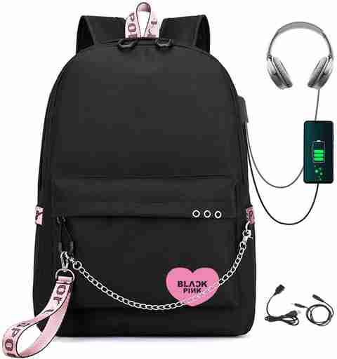 HASTHIP Blackpink Prints Backpack Chic Schoolbag Fashion Backpack