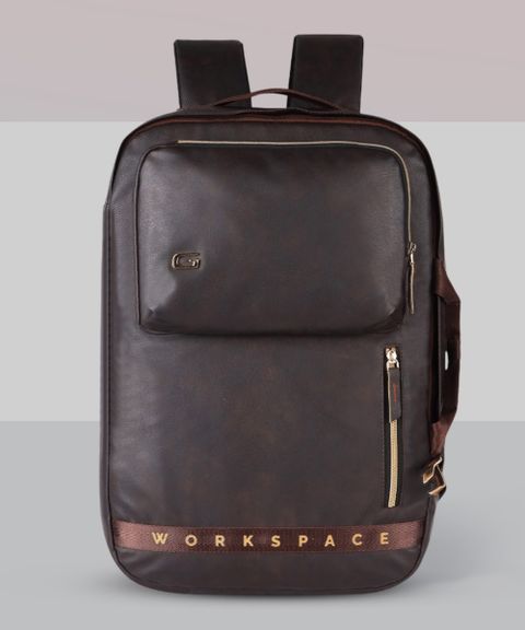 Gear Medium 21L Laptop Backpack Brown Faux Leather - Image 7