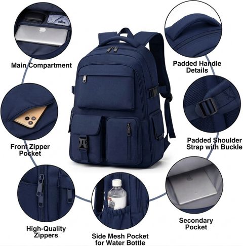 Coplis Small 20L Laptop Backpack (Blue) - Image 8