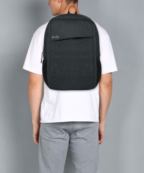 WESLEY Medium 25L Laptop Backpack Mile Black - Image 6