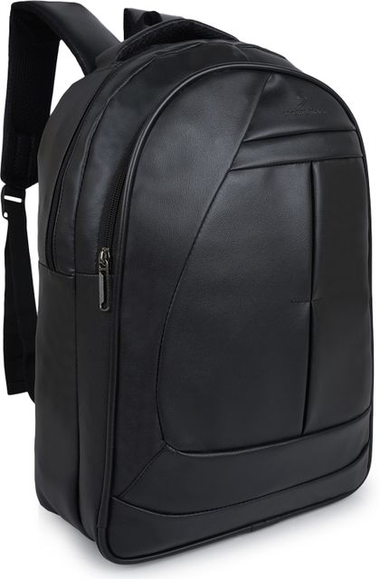 Romofy Large 32 L Laptop Backpack Classic Synthetic Leather Office College Business Shoulder Backpack For Unisex (Black) - Image 7