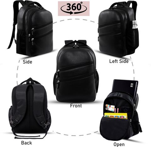 House of Common Lightweight Waterproof School Backpack, Black, 20L - Image 7