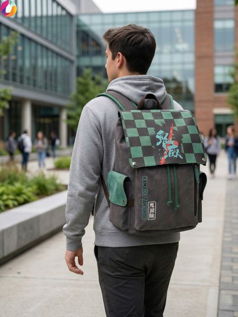 RUVIDO CASO Tanjiro Anime Backpack | Durable Premium Bag for College,Travel, Office & Fans Backpack (Light Green, 35 L) - Image 8