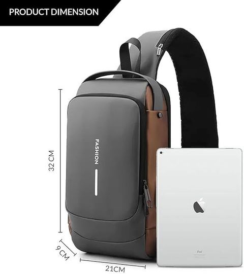 Zakheza 1.5 L Backpack Waterproof Crossbody Sling Bag with USB Charger port â Stylish Unisex Backpack (Multicolor) - Image 7