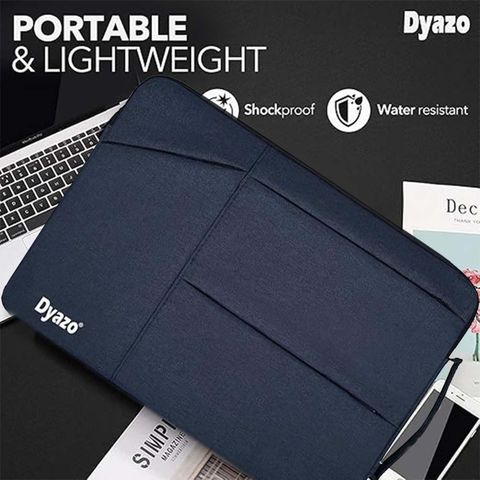 Dyazo Plus 15.6 Inch Laptop Sleeve Blue with Pockets - Image 7