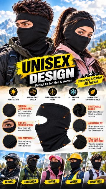 ZENLINK Black Bike Face Mask Balaclava - Image 4