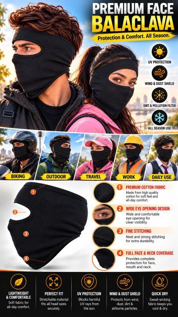 ZENLINK Black Bike Face Mask Balaclava - Image 5
