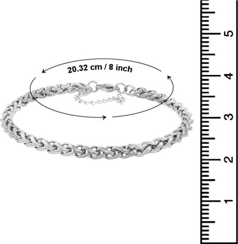 NAKABH Stainless Steel Silver Bracelet - Image 6