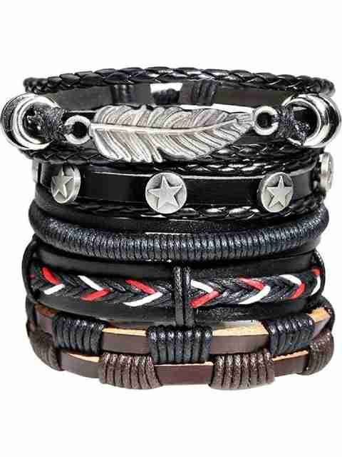 University Trendz Leather Bracelet Set Price in India - Buy