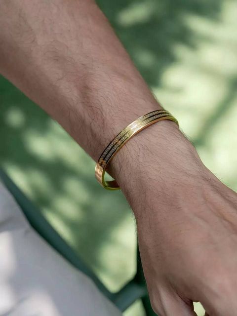 GKKAKADIYA Stainless Steel Gold-plated Kada - Image 6