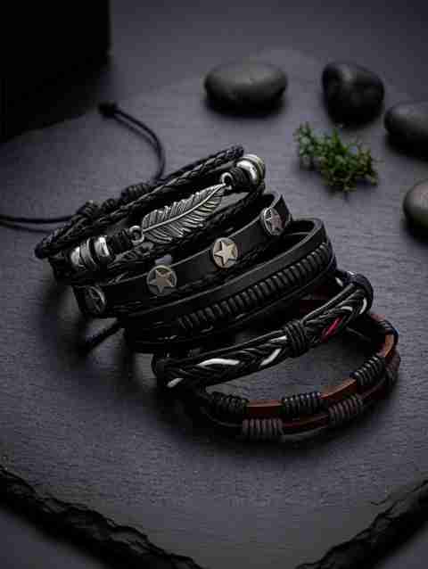 kazare Leather Rhodium Bracelet - Image 5