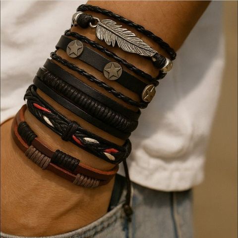kazare Leather Rhodium Bracelet - Image 6