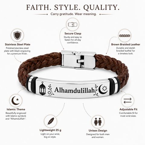 Sullery Leather, Stainless Steel Silver Bracelet - Image 8