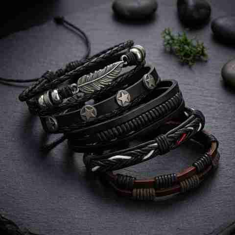 StyleZoo Leather Rhodium Bracelet - Image 4