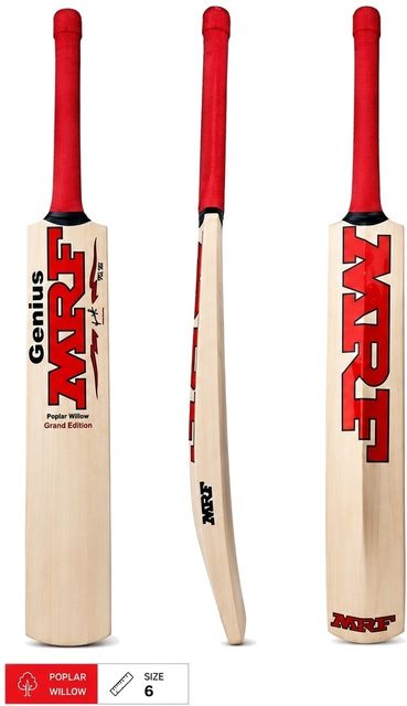 MRF Genius Premium Size 6 Tennis Ball Bat, Poplar Willow Cricket Bat For 12 - 14 Yrs (1 kg) - Image 6