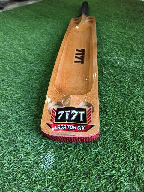 RKDESIGNandTRADERS 77 Limited Edition Kashmir Willow Hard Tennis Cricket Bat Triple Blade Kashmir Willow Cricket Bat For 15+ Yrs (1 kg) - Image 7