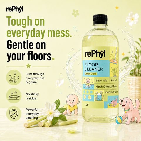 rePhyl Plant-Powered Floor Cleaner Liquid - Lemongrass | Multi Surface Cleaner Lemongrass (1 L) - Image 5
