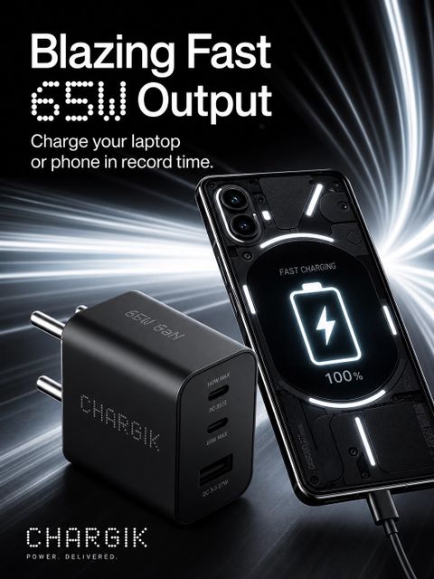 WOLTARA 65 W GaN 5 A Wall Charger for Mobile (Black) - Image 8