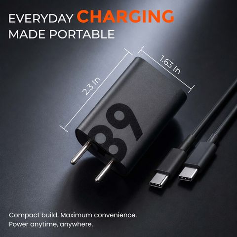 MAK 68 W Quick Charge 5 A Wall Charger for Mobile with Detachable Cable (Black, Cable Included) - Image 6