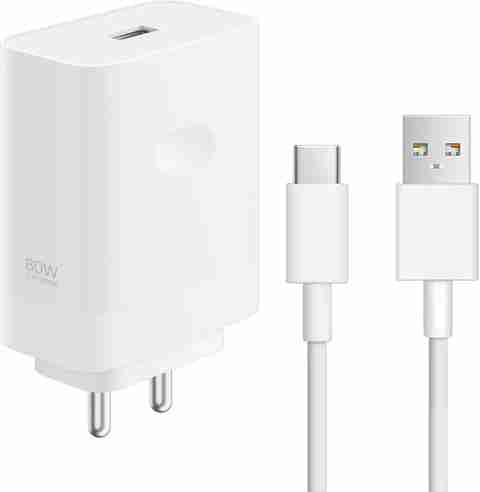 EYNK 80 W SuperVOOC 7.3 A Wall Charger for Mobile with Detachable Cable (White, Cable Included) - Image 5