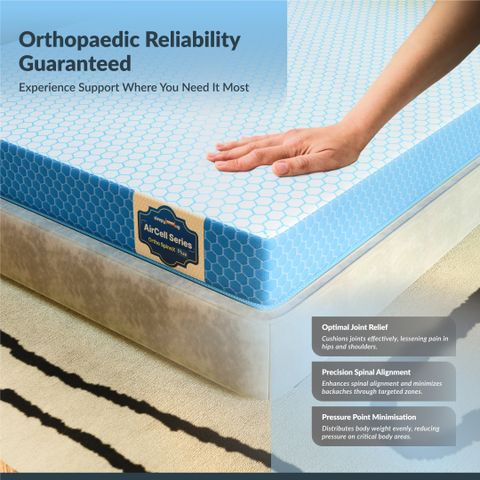 SleepyHug Ortho SpineX AirCell Series Orthopedic 4 inch Single High Resilience (HR) Foam Mattress (L x W: 72 inch x 36 inch) - Image 4