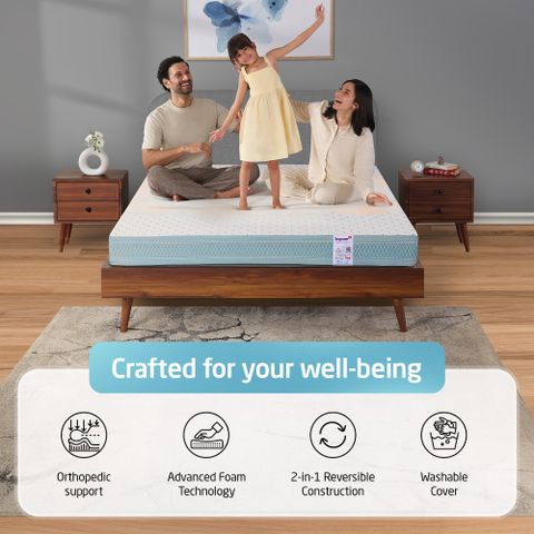 Livpure Smart ESSENTIA Pure Foam Advance Lumbar Support with Dow ComfortScience 3 inch Single High Resilience (HR) Foam Mattress (L x W: 72 inch x 36 inch) - Image 6
