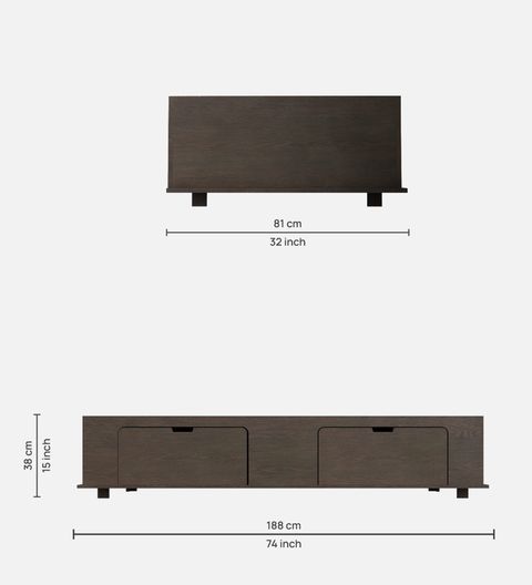 SIVOM Cyprus Multipurpose Diwan/Single Bed with Storage Engineered Wood Single Box Bed, 81 cm x 188 cm (2.66 ft x 6.17 ft) (Finish Color - Dark Wenge, Delivery Condition - Knock Down) - Image 6