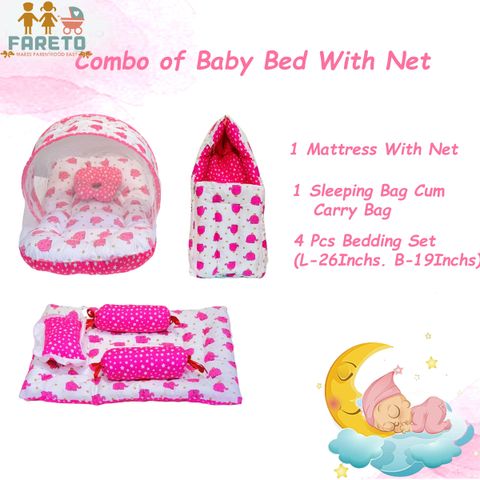 Fareto Cotton Baby Bed Sized Bedding Set (Pink, 1 Sleeping Bag) - Image 6