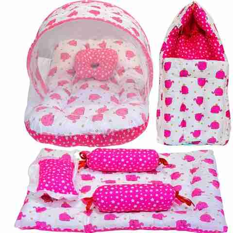 Fareto Cotton Baby Bed Sized Bedding Set (Pink, 1 Sleeping Bag) - Image 5