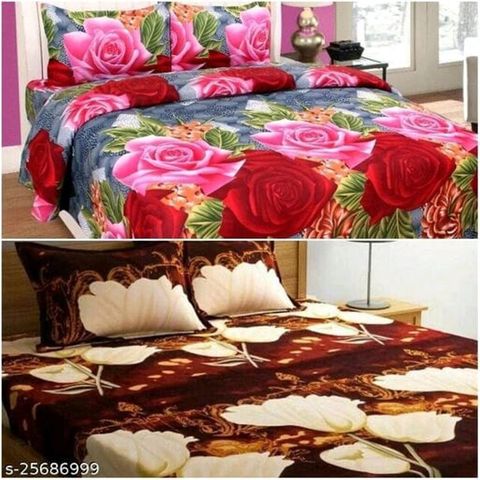 JGdecor Polycotton Double Flat 150 TC Floral 2 Bedsheets with 4 - Image 7