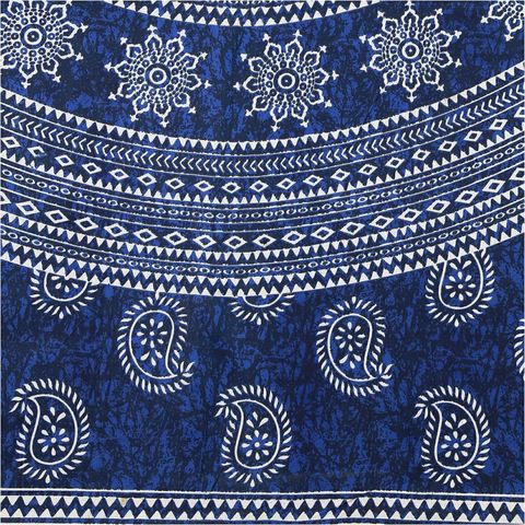 BharatLinen Cotton King Flat 144 TC Jaipuri Prints 1 Summer Bedsheet with 2 Pillow Covers (Blue) - Image 8