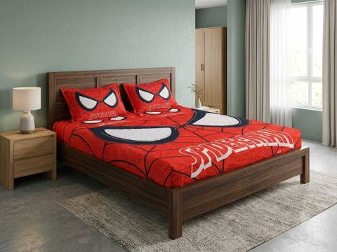 JASVI CAT Polycotton Double Flat 300 TC Cartoon 1 Summer Bedsheet with 2 Pillow Covers (Peppy Red) - Image 7