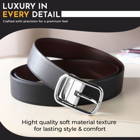 WROGN Men Formal, Casual, Evening, Party Black, Brown Artificial Leather Reversible Belt - Image 8