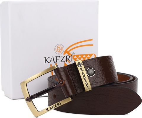 KAEZRI Men Brown Genuine Leather Belt - Image 8