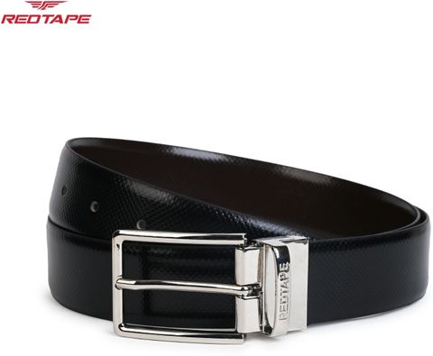 RED TAPE Men Formal Black, Brown Genuine Leather Reversible Belt - Image 8