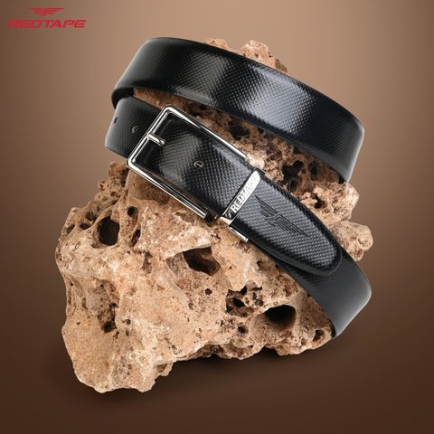RED TAPE Men Formal Black, Brown Genuine Leather Reversible Belt - Image 6