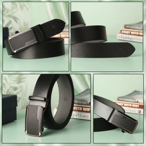 WROGN Men Formal, Casual, Evening, Party Black Genuine Leather Belt - Image 8