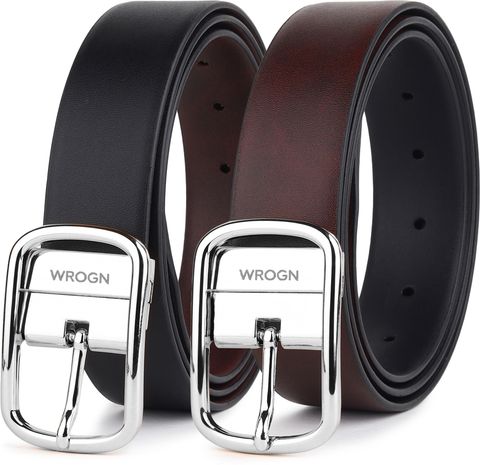 WROGN Men Formal, Casual, Evening, Party Black, Brown Artificial Leather Reversible Belt - Image 6