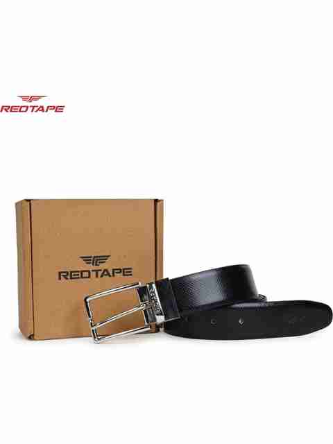 RED TAPE Men Formal Black, Brown Genuine Leather Reversible Belt - Image 5