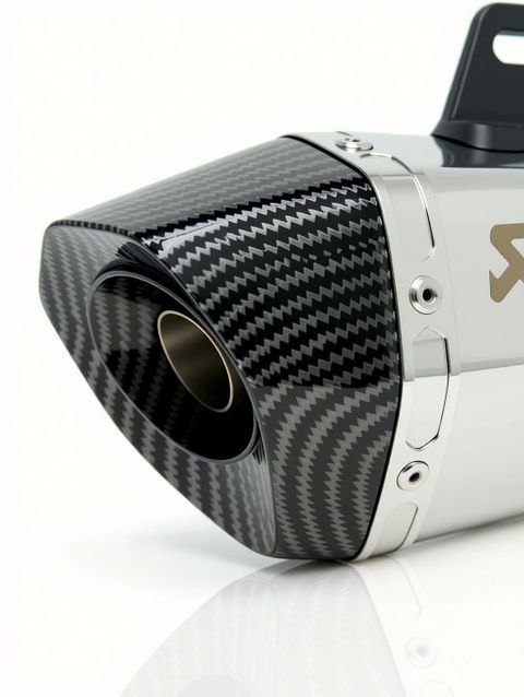 Vagary Silver Universal Hexa Cut Akrapovic Exhaust with DB Killer - Image 3