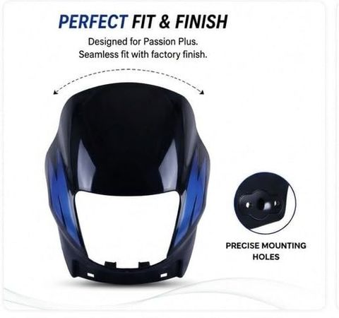 RRV Visor Passion Plus black/blue stiker Bike Headlight Visor - Image 7