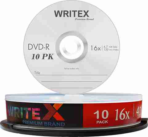 Writex DVD Recordable SPINDLE CAKE BOX PACK 0F 10 4.7 GB - Writex